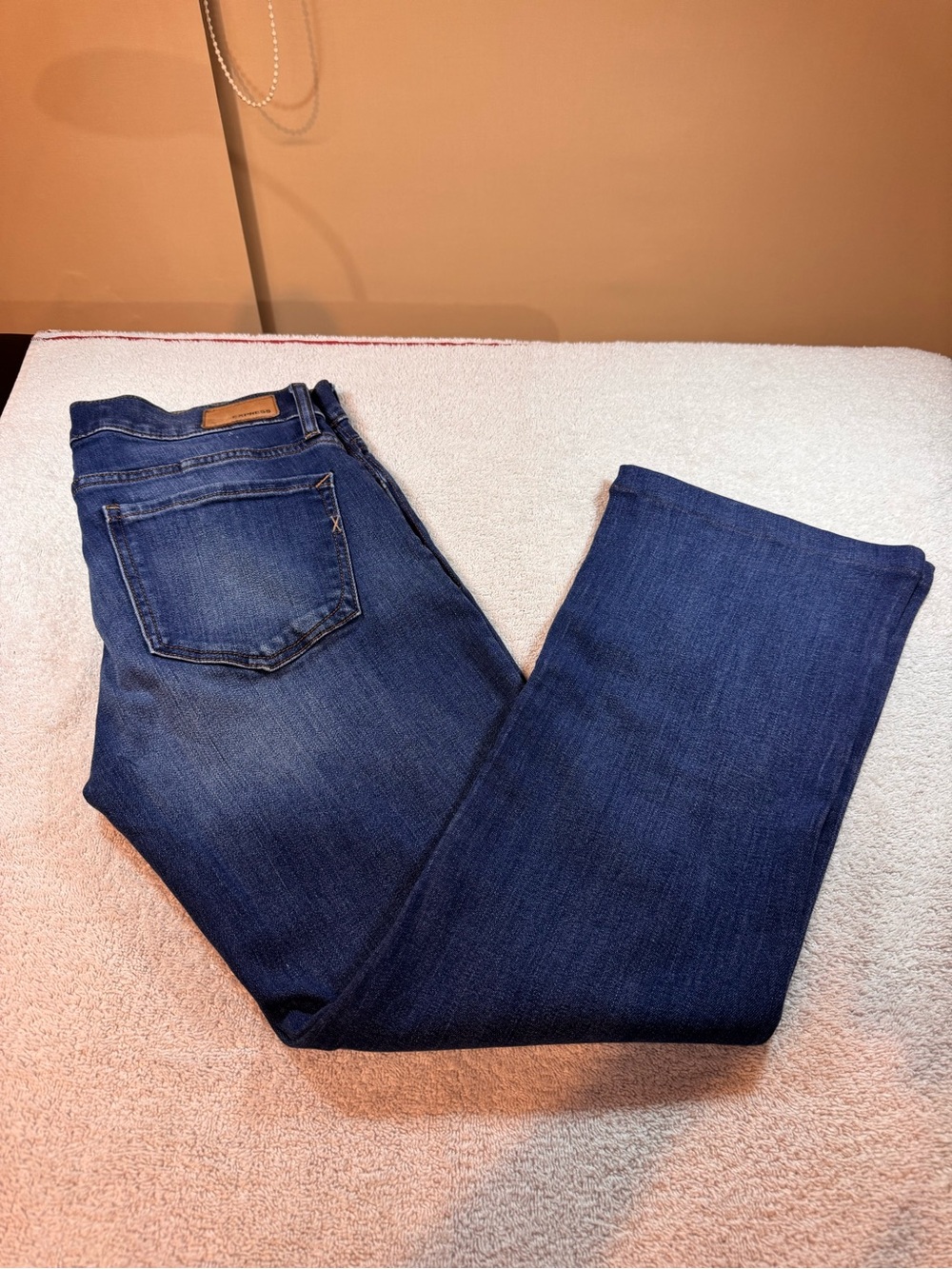 Women’s Express Dark Blue Mid Rise Barely Boot Jeans